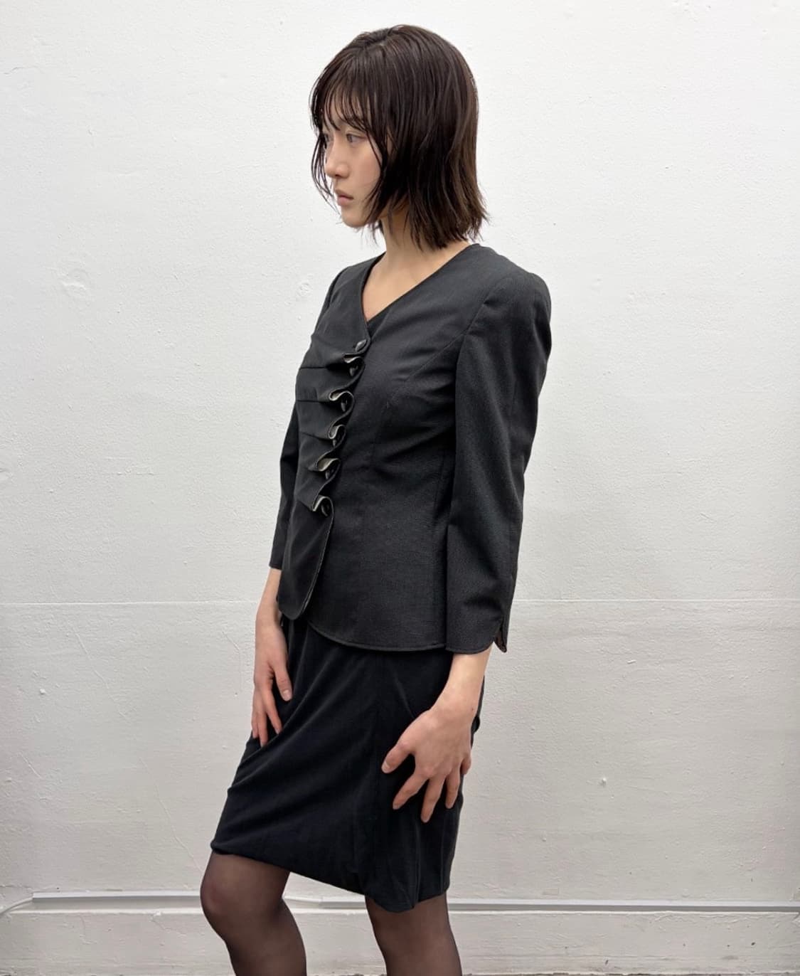 아르마니 꼴레지오니 2009S/S 러플 프론트 테일러드 자켓 상품이미지4