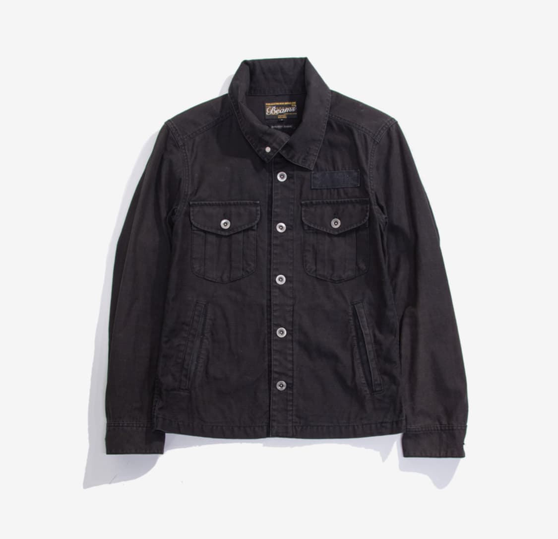 빔즈 하이넥 코튼 자켓 블랙 상품이미지1
