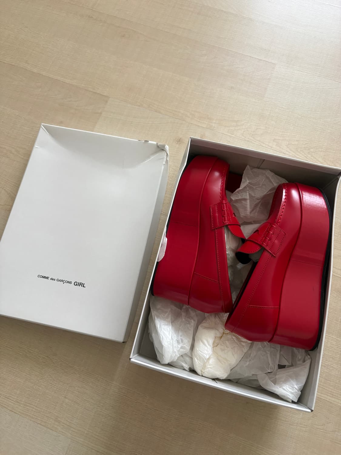 꼼데가르송 페니 로퍼 레드 36 상품이미지1