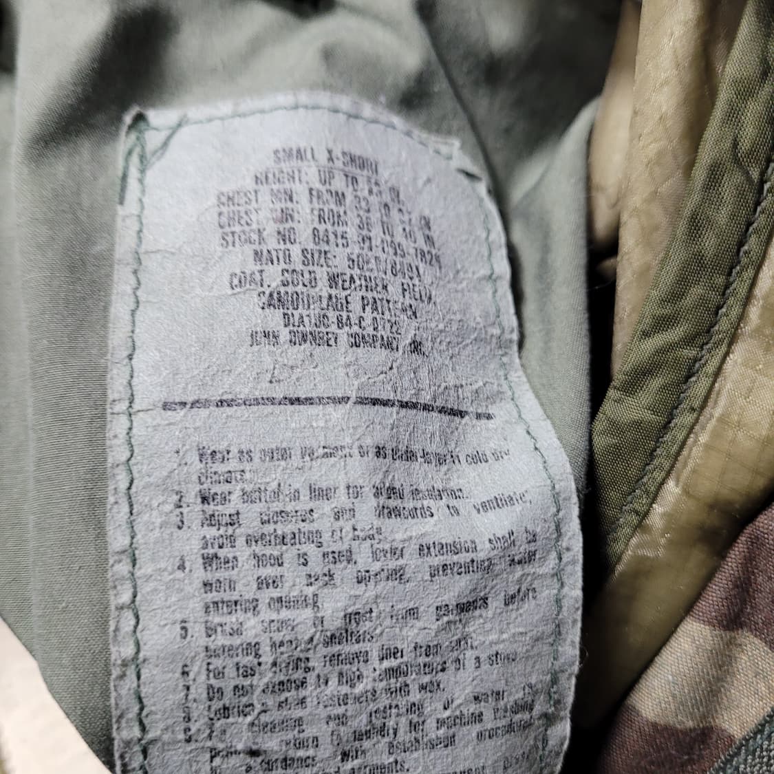 미 빈티지 얼룩이 m65야상
 상품이미지6