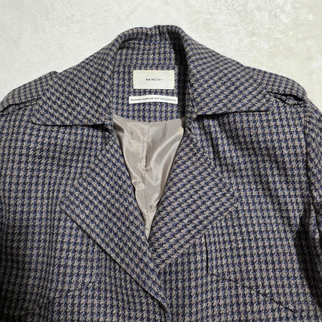 (F)여성 메인스테이 체크 벨티드 자켓 봄가을 상품이미지2