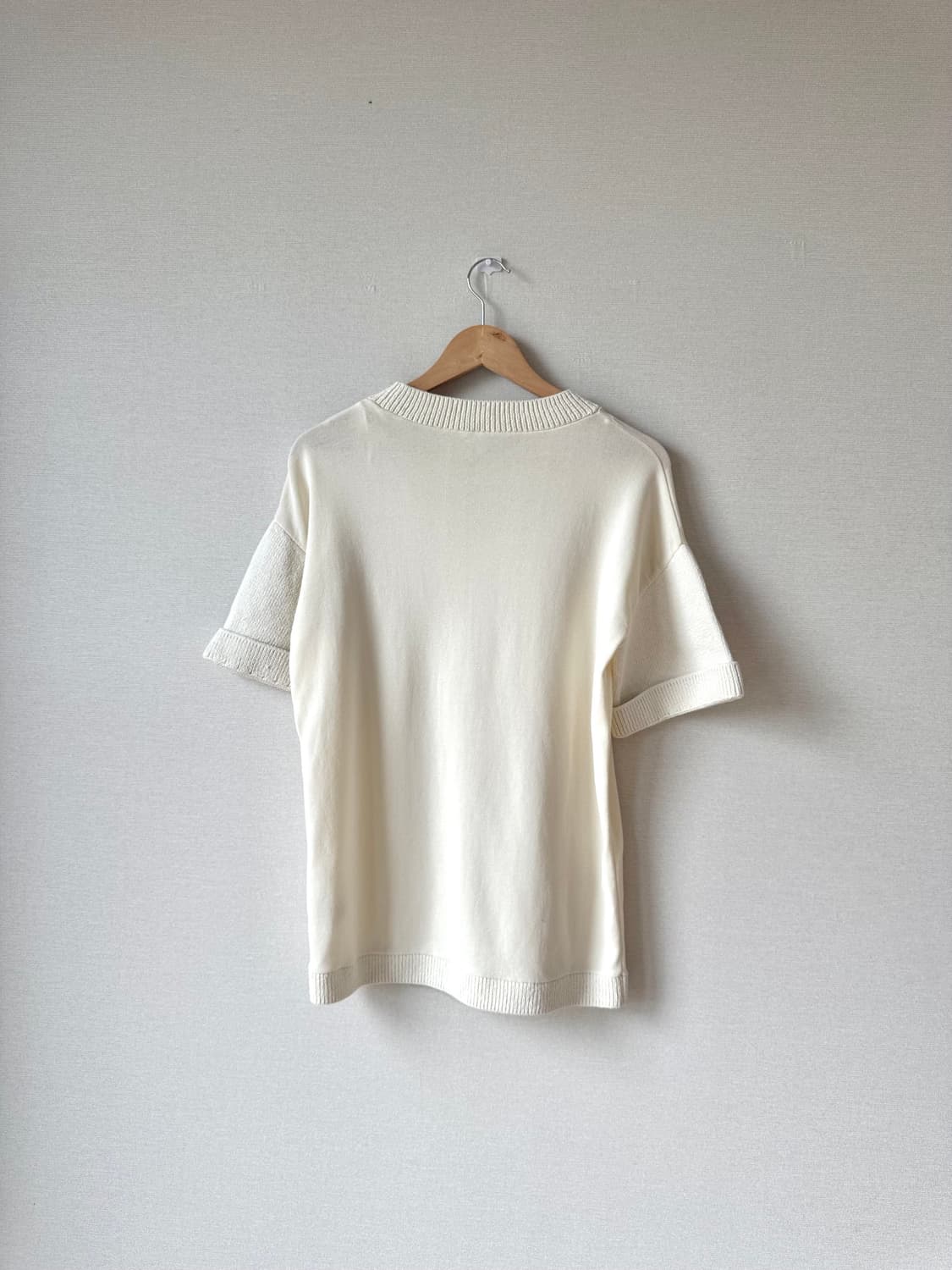 COS 코스 크림화이트 코튼 반팔 니트 EUR S size 55-66 상품이미지5