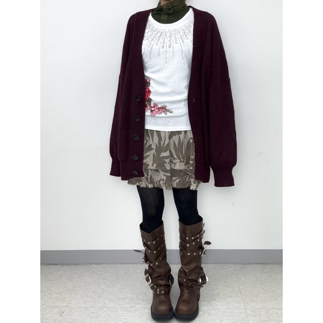 빈티지 카키 트로피컬 스커트 상품이미지9