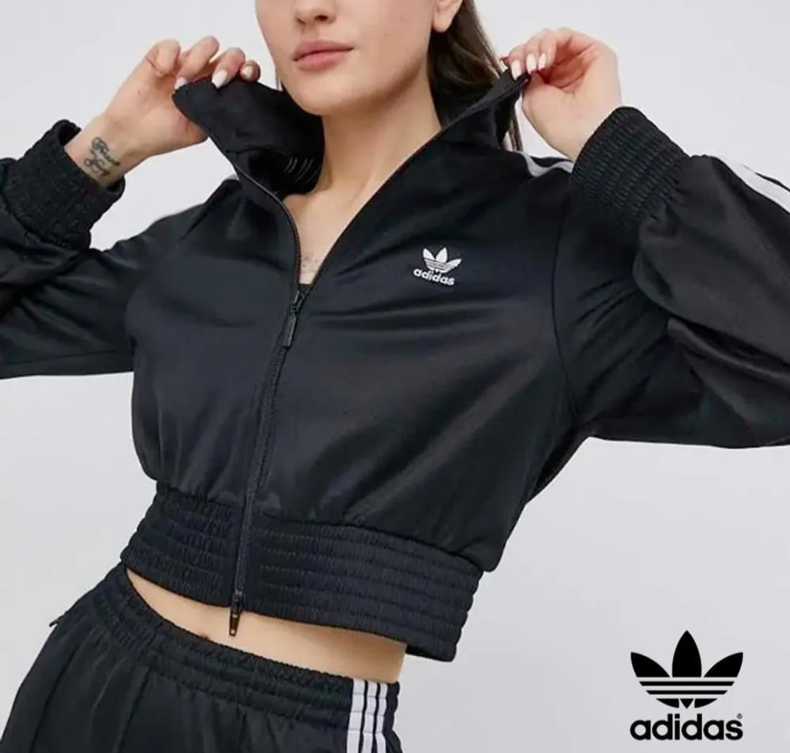 (단종템)제니착용 아디다스 파이어버드 트랙탑 져지 블랙 크롭 자켓 S 상품이미지2