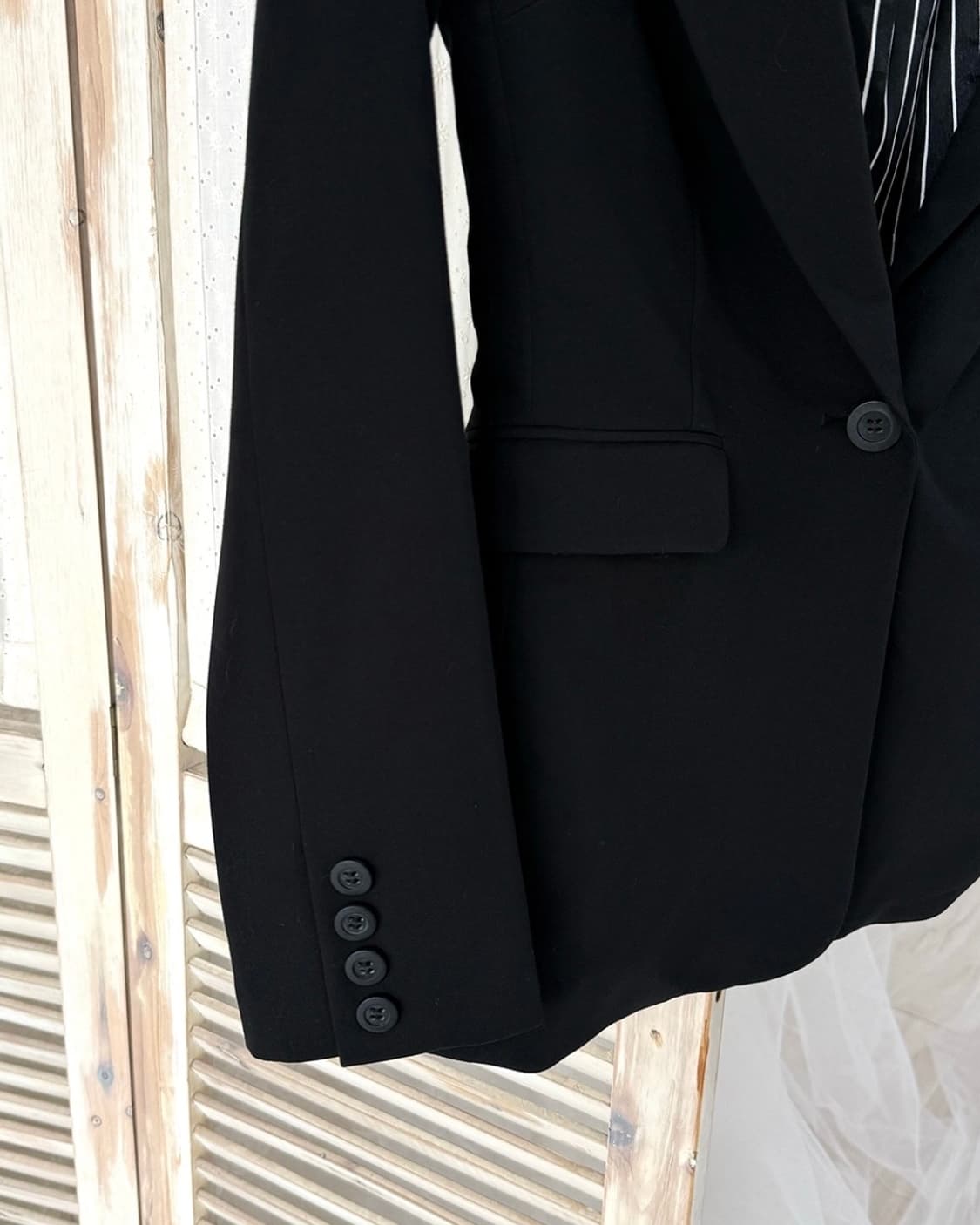 INGNI Black Hooded Slim-Fit Blazer 상품이미지10