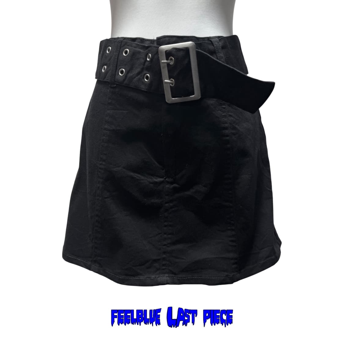 Eyelet-Belted Set black mini skirt 상품이미지2