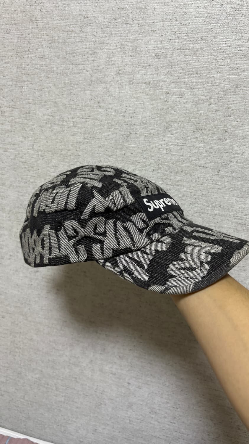 슈프림 팻 팁 자카드 데님 캠프캡 블랙 22SaS 상품이미지2
