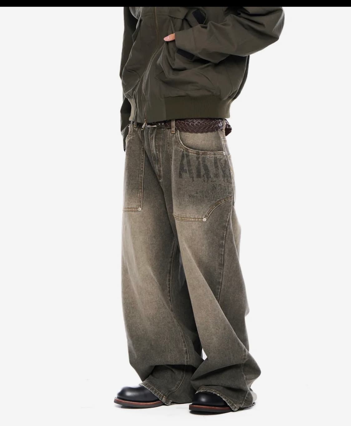 Out Pocket Printed Denim Pants (Gray)2사 상품이미지1