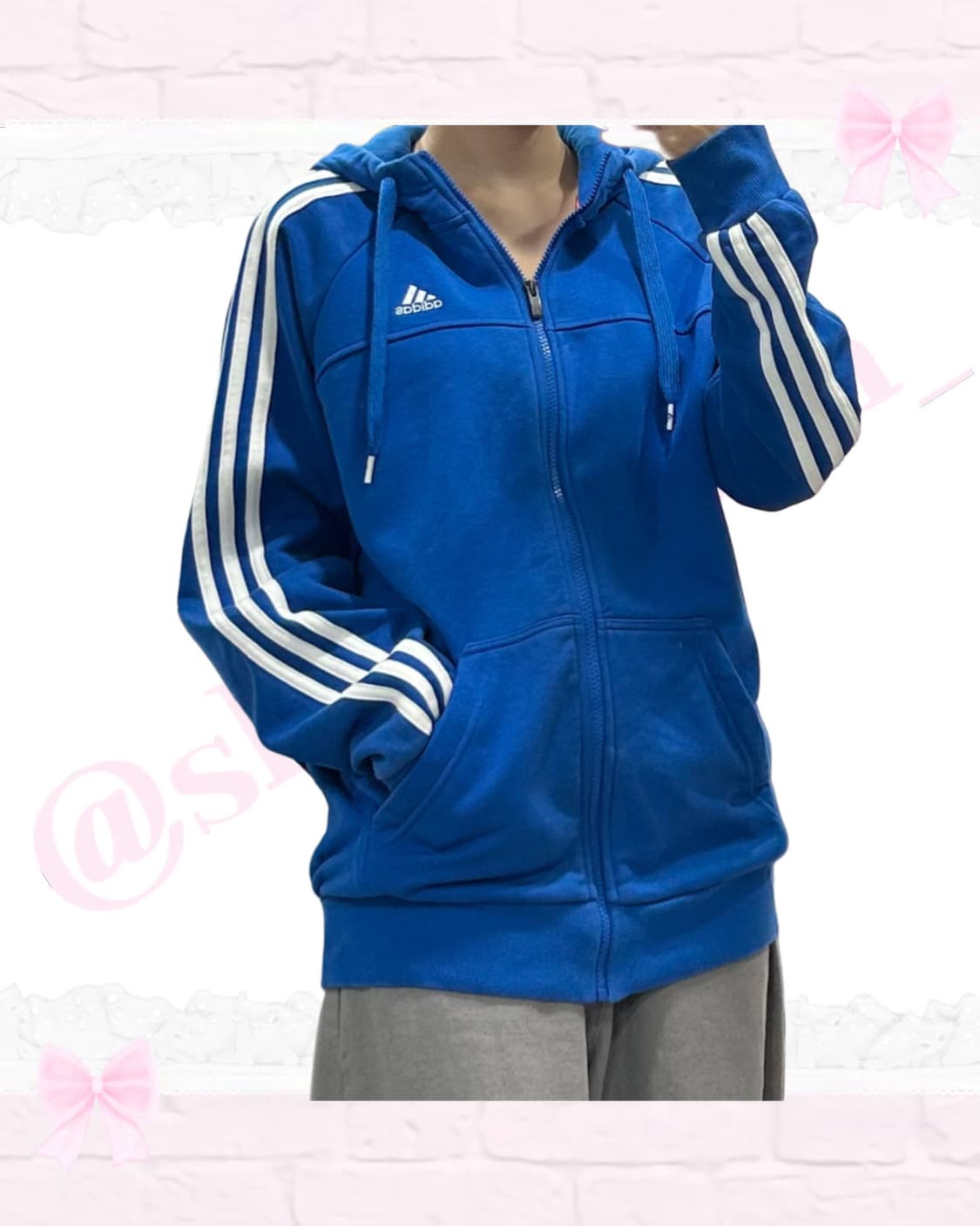 아디다스 블루 후드집업 상품이미지3