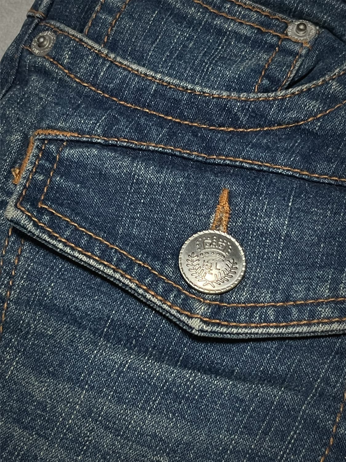 (joky gal)y2k bold button gyaru bootcut  상품이미지3