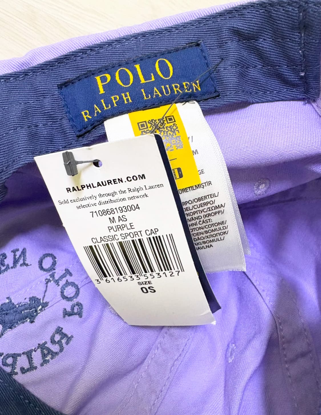 폴로 랄프로렌x아소스 한정 콜라보 볼캡 라벤더 새제품 상품이미지4