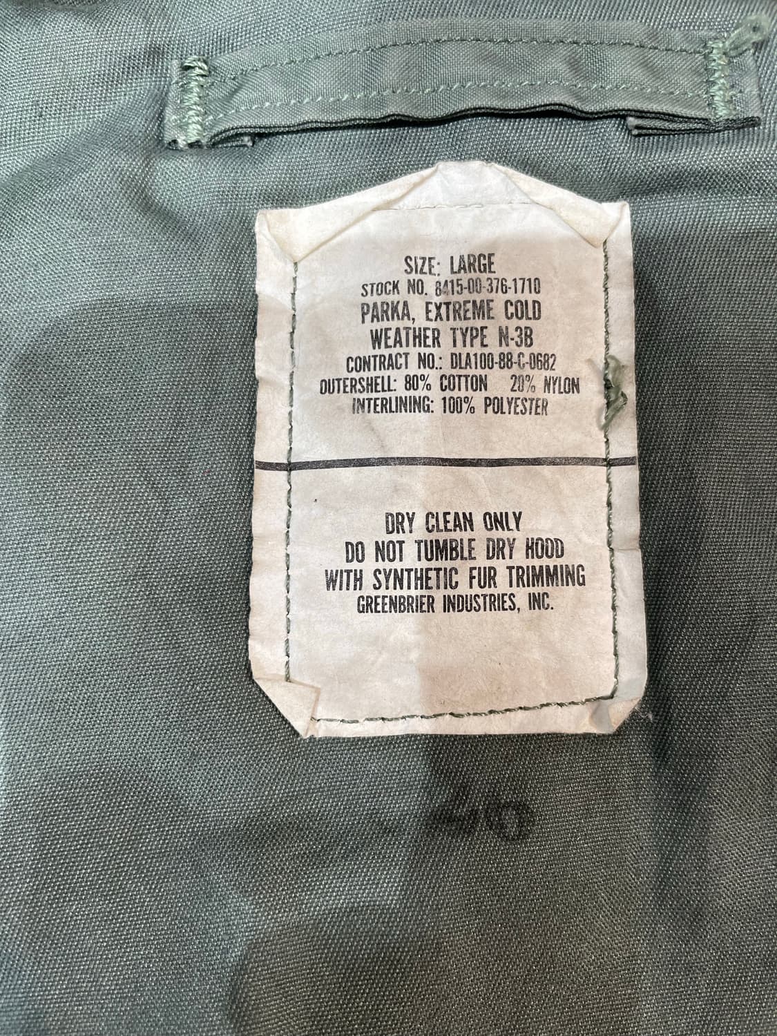 U.S. Air Force Original N-3B Parka 상품이미지10