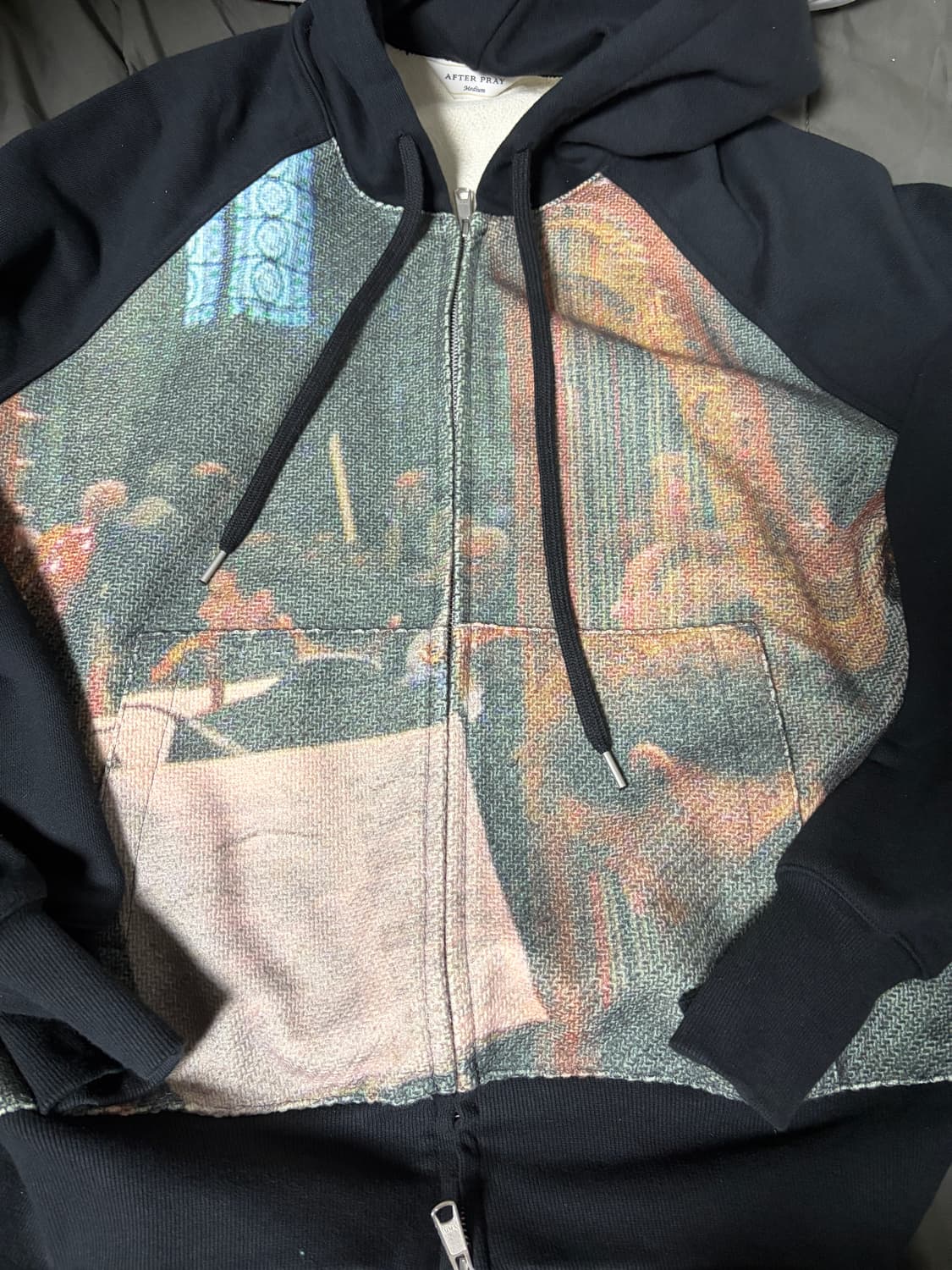 애프터 프레이  프린트 패널 후드집업 M 상품이미지3