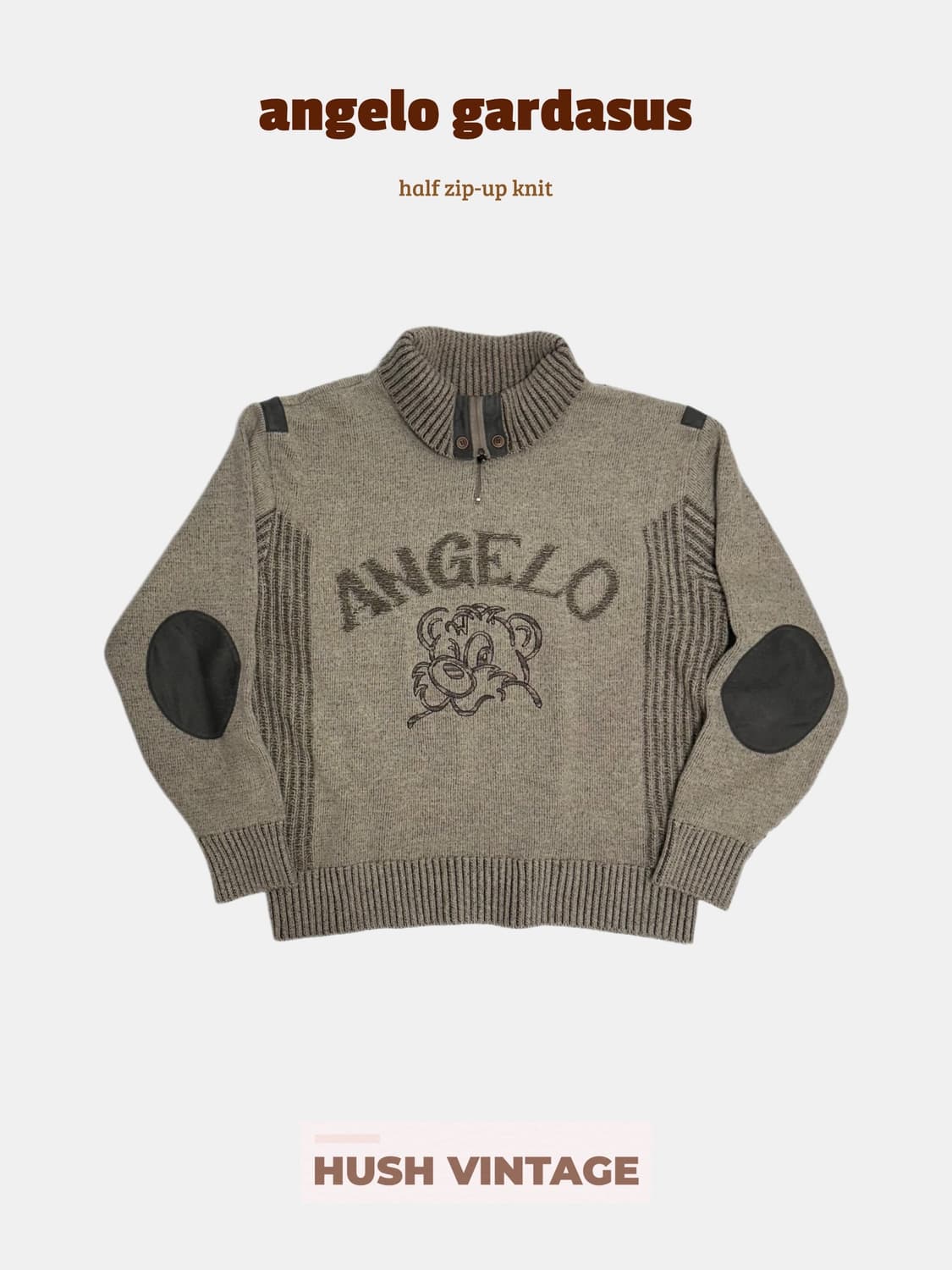 ANGELO GARDASUS 패치 반집업 니트 상품이미지1