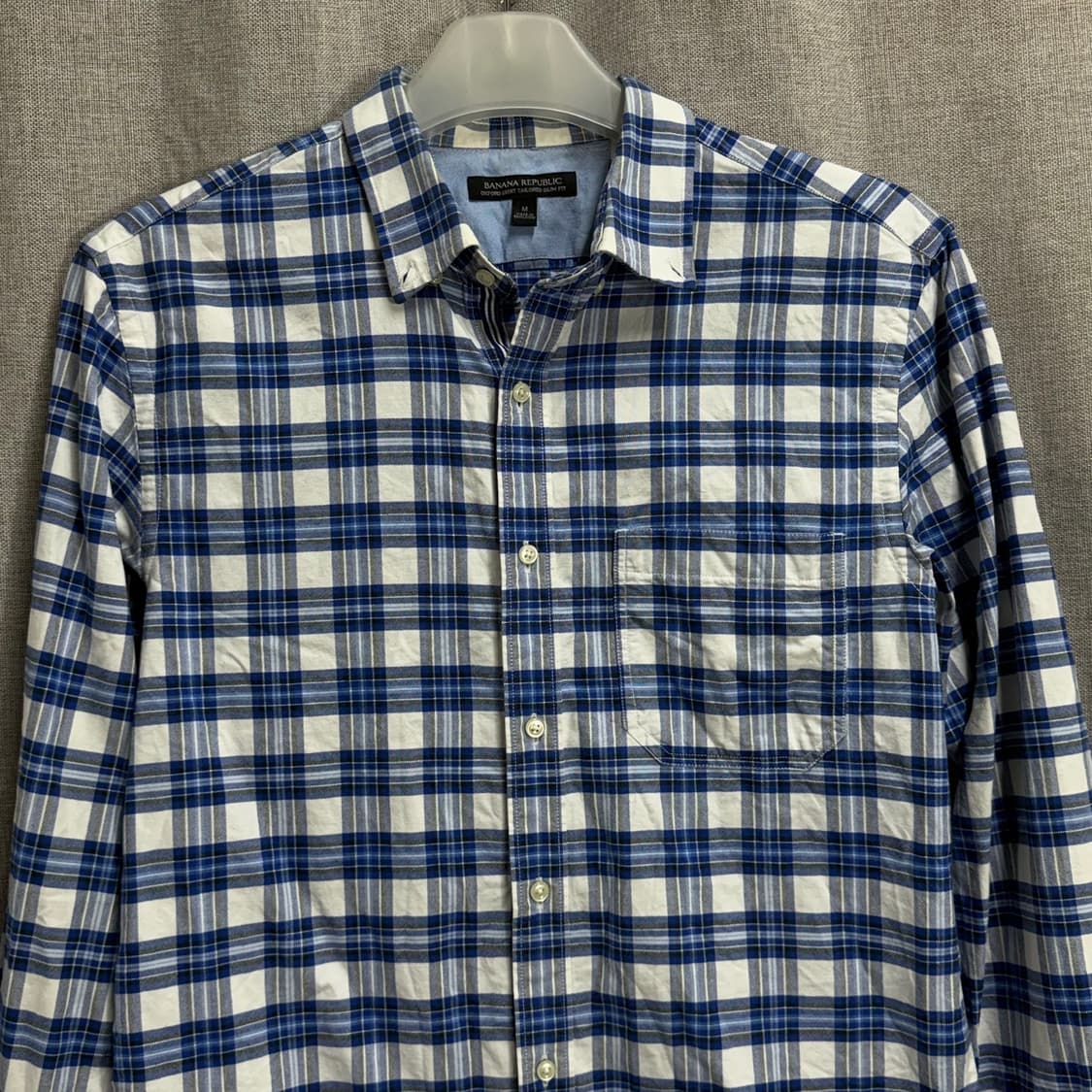 [M] 바나나리퍼블릭 면 블루 체크 셔츠 남방 상품이미지3