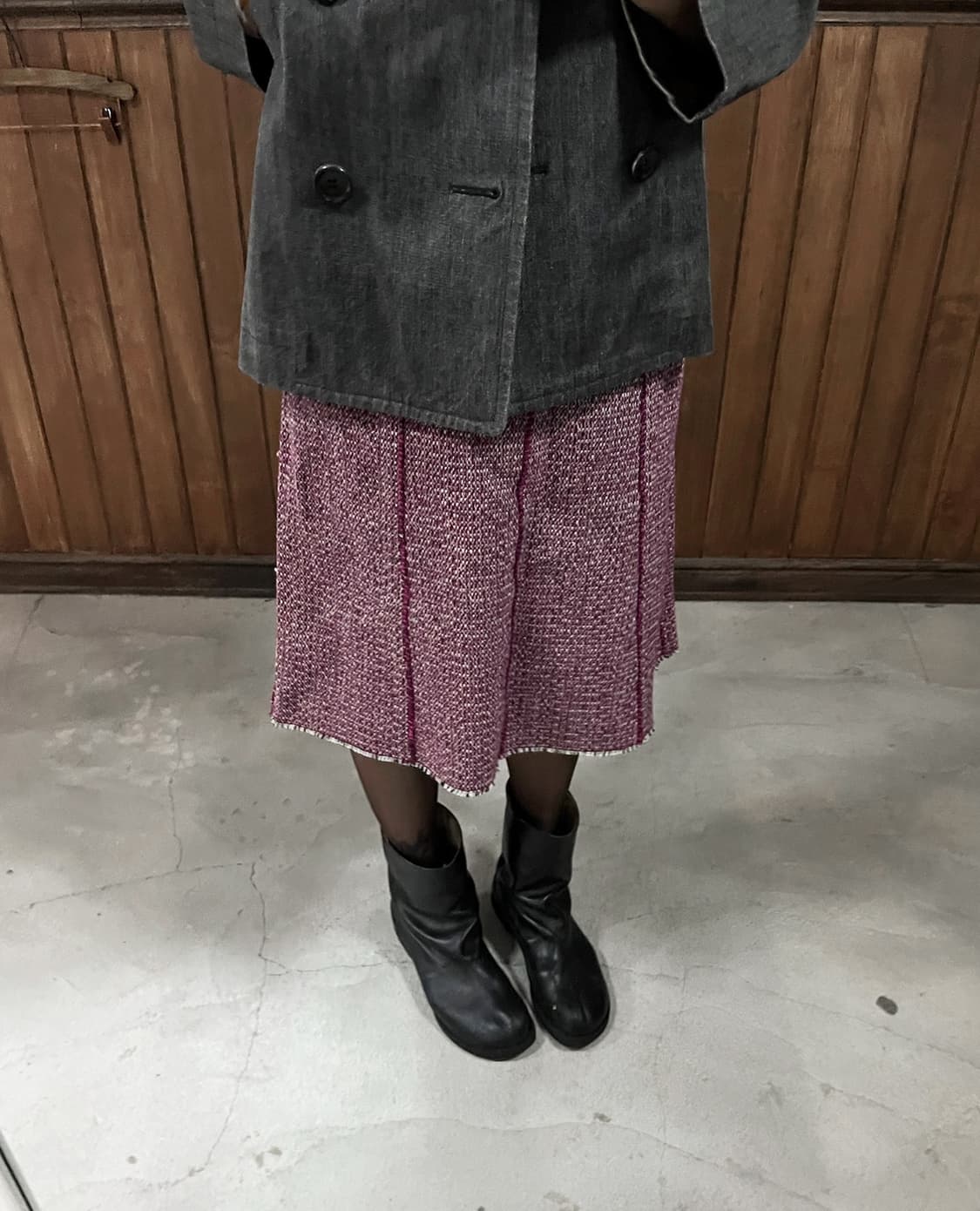 CHLOE pink tweed midi skirt 상품이미지5