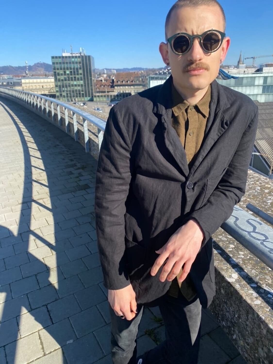 투빌더스하우스 린넨 챠콜 자켓 상품이미지5