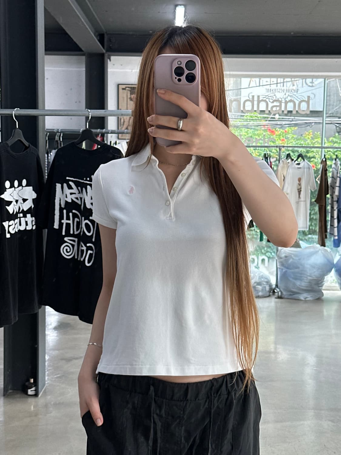 폴로랄프로렌 핑크포니 큐알텍 Pk버튼 반팔티 상품이미지1