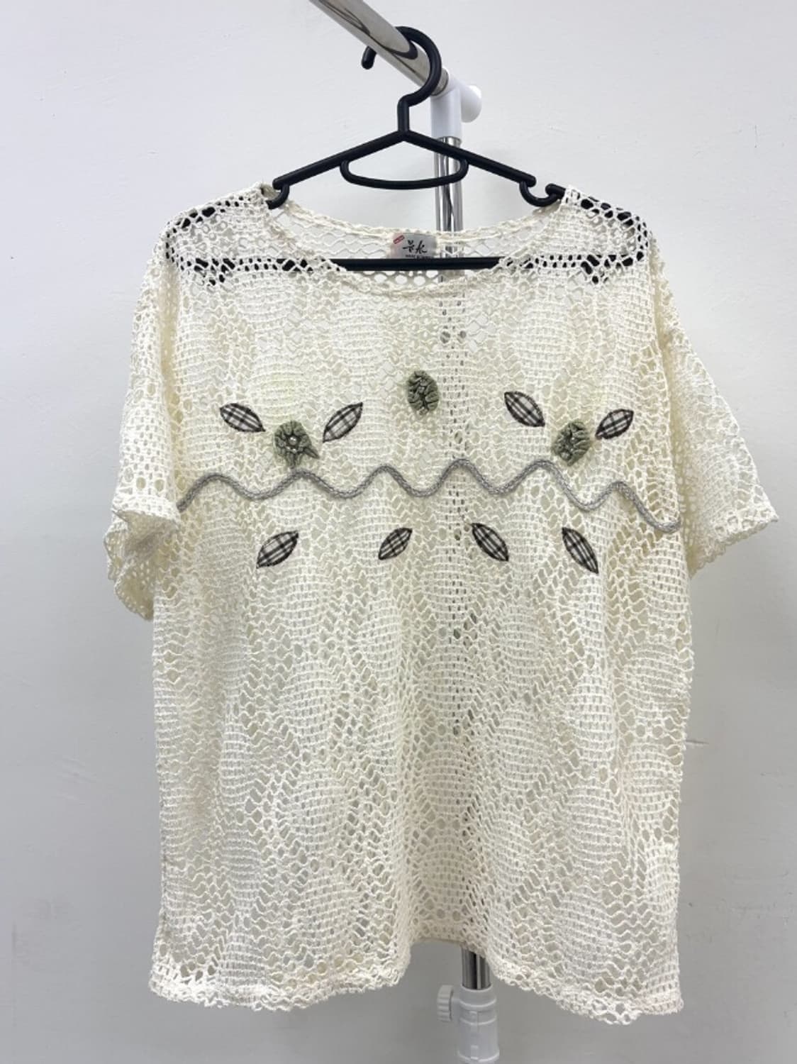 빈티지 아이보리 크로셰 반팔 상품이미지4