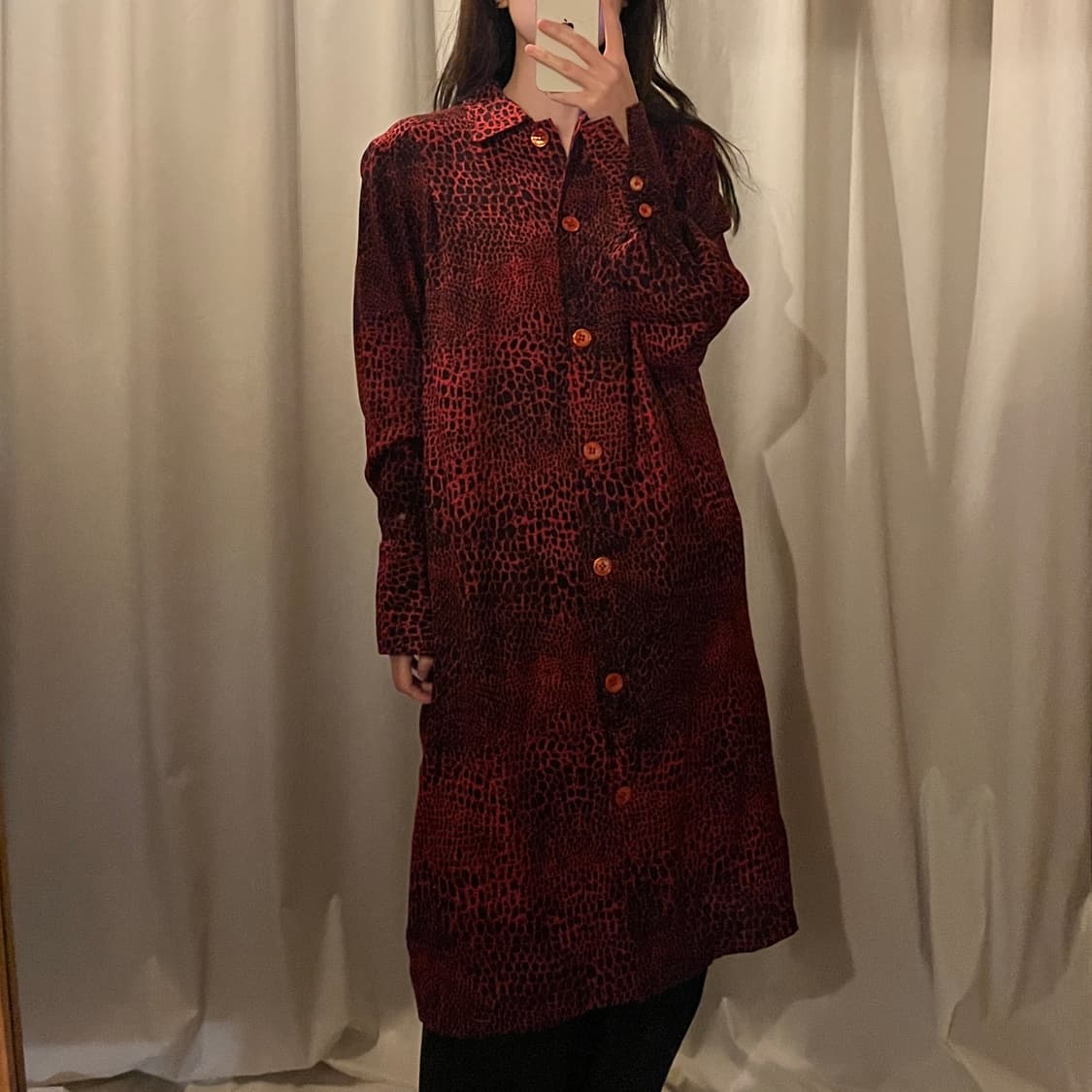 셀린느 레오파드 셔츠 원피스 상품이미지1