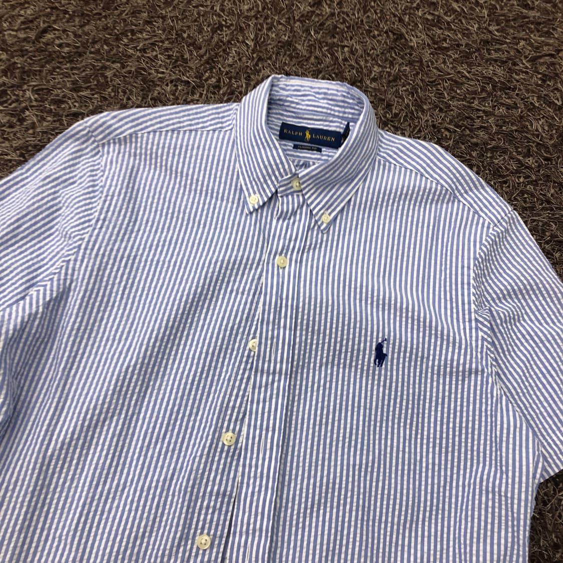 폴로 랄프로렌 시어서커 스트라이프 반팔 셔츠 상품이미지2