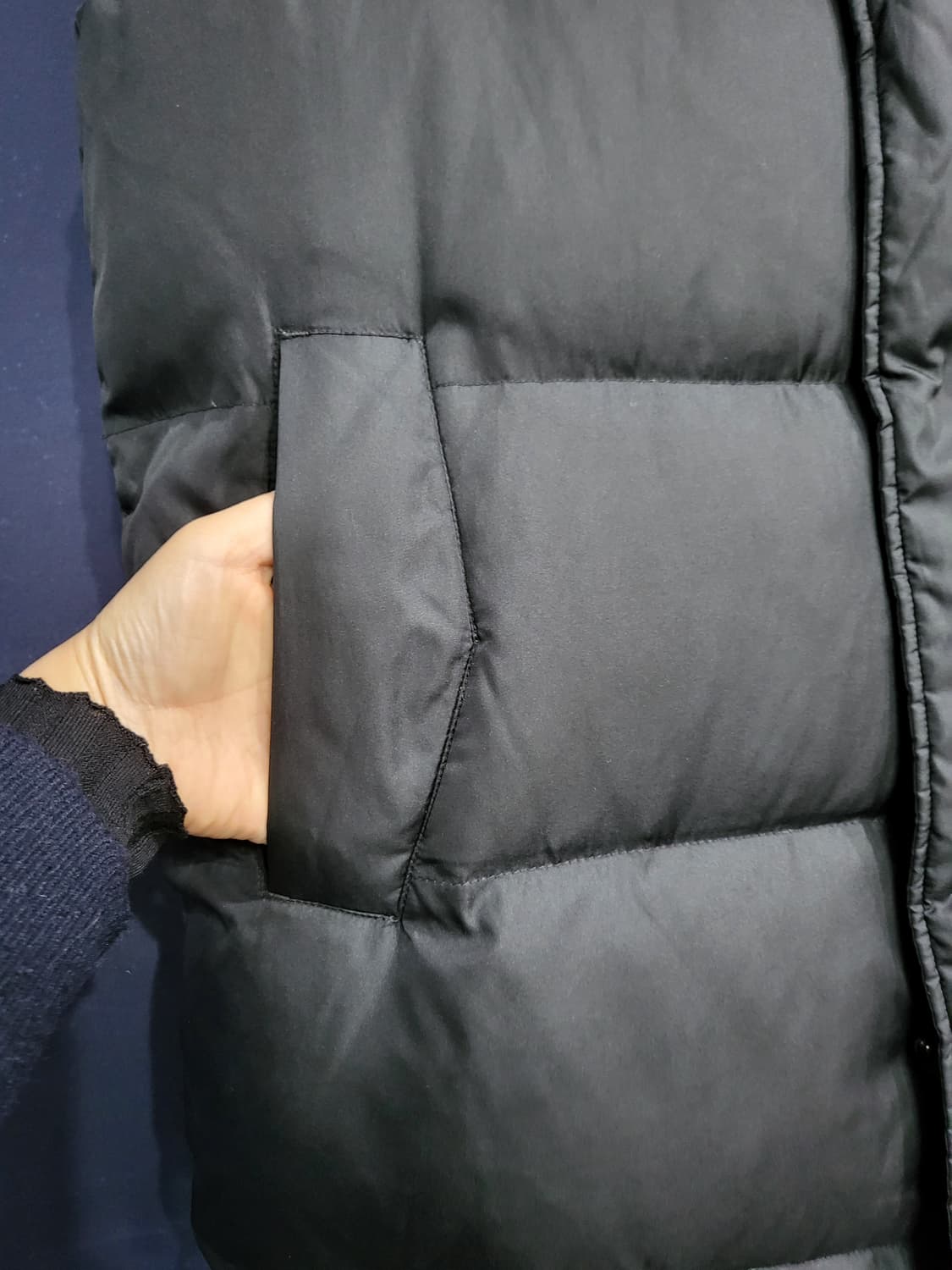 지센 덕다운 넥 베스트 롱패딩 상품이미지4