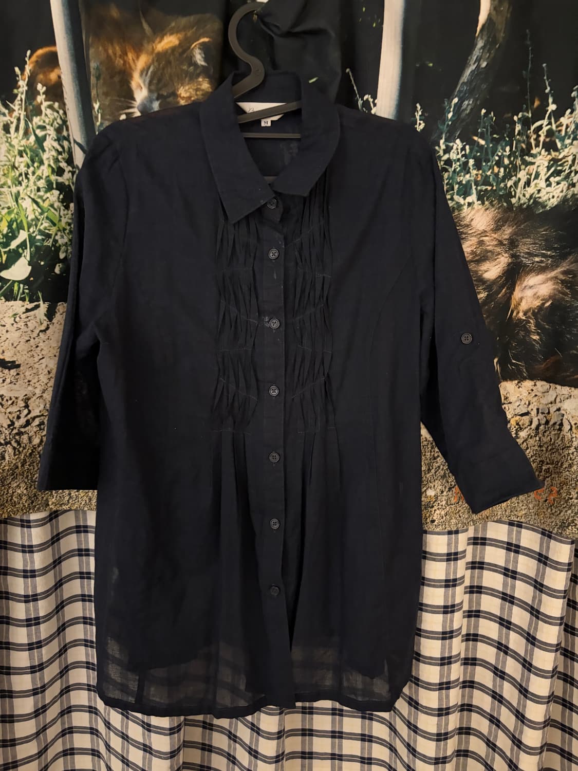 빈티지 셔링 셔츠 블라우스  상품이미지1