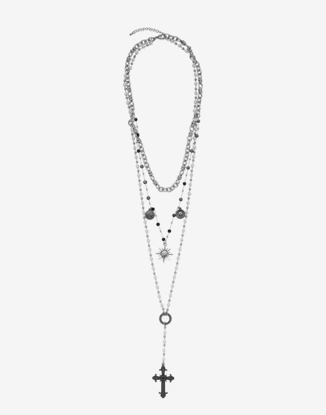 Versatile Layered Necklace(White) 상품이미지1