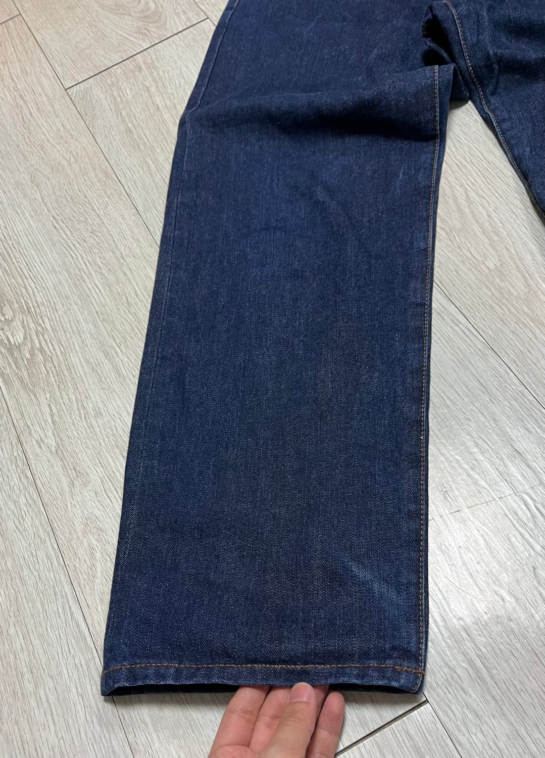 비슬로우 와이드 셀비지 데님 인디고 28 상품이미지5