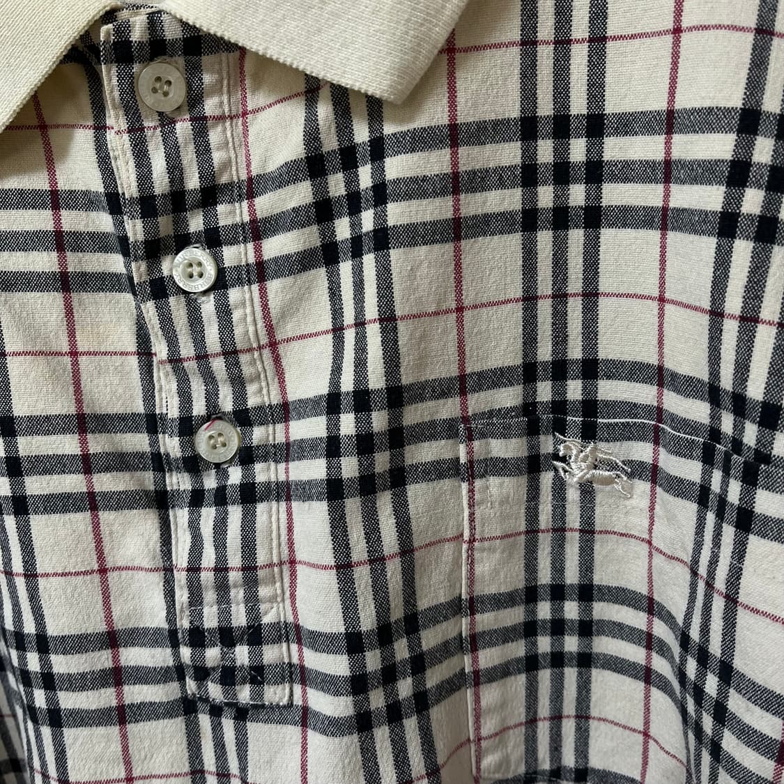 버버리 런던 기마로고 노바체크 PK 긴팔 카라티 XL/105 상품이미지3