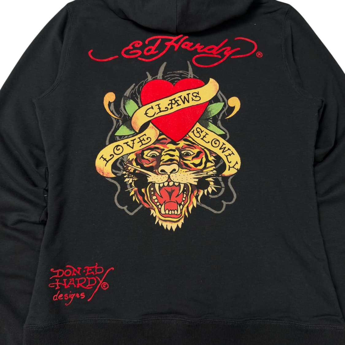 (M) 에드 하디 타이거 로고 후드집업 블랙 상품이미지2