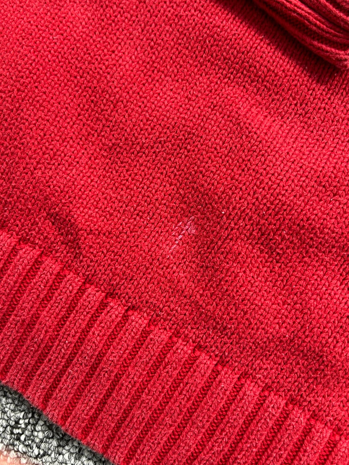 폴로 랄프로렌 빅포니 레드 하프 니트집업 XL  상품이미지7