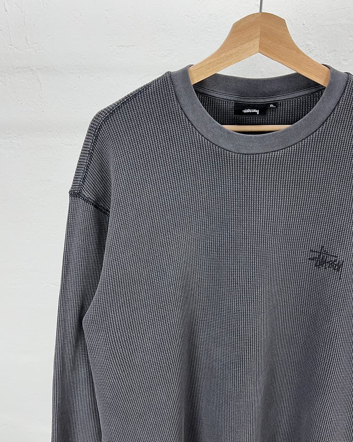 스투시 베이직 스탁 써멀 롱 슬리브 워시드 블랙 상품이미지3