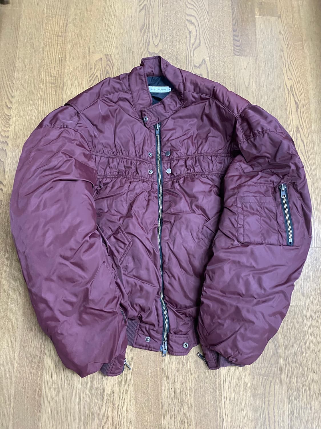 노쿨러스 바이커 봄버 자켓 버건디 2사이즈 상품이미지1