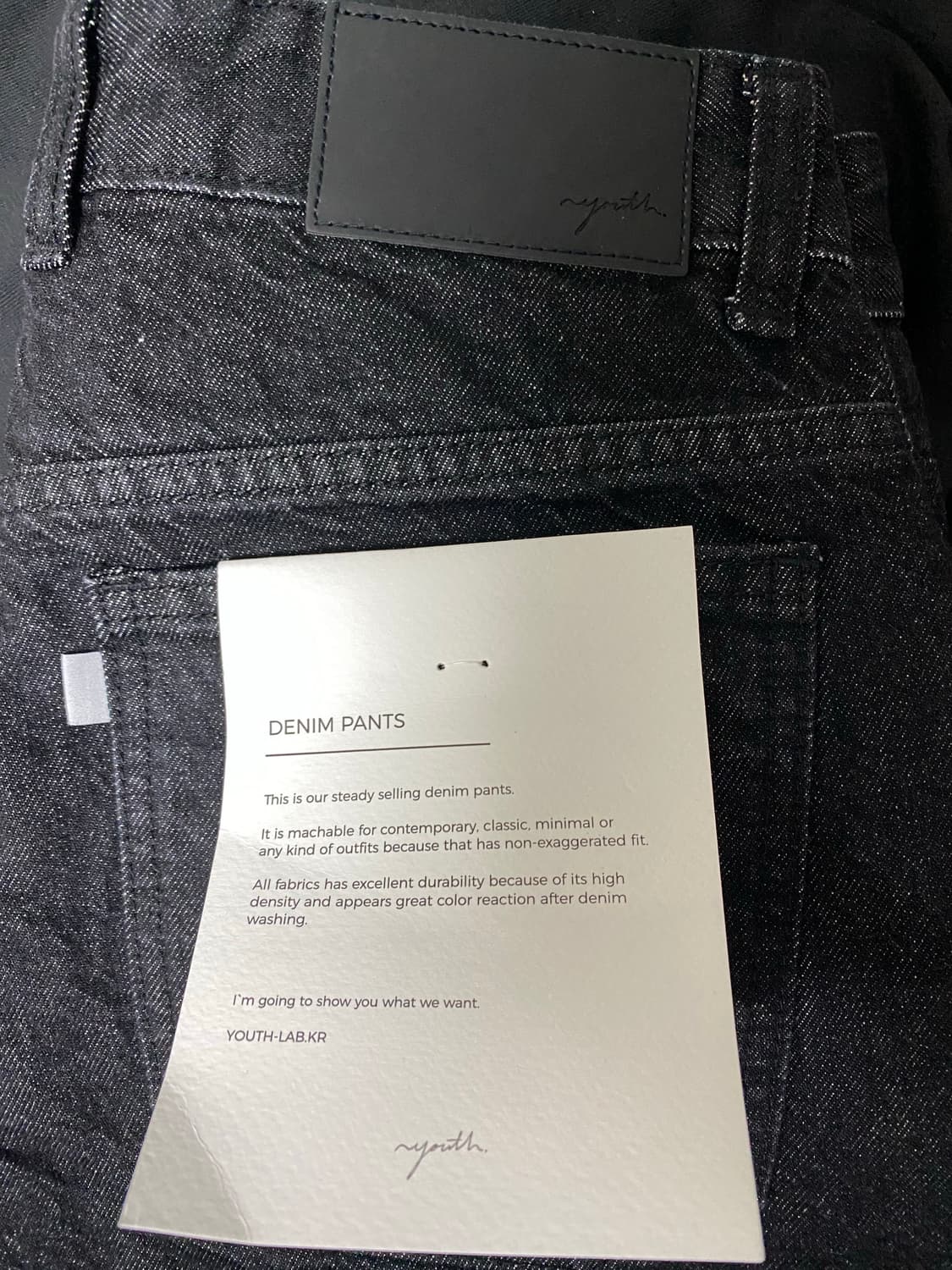 유스 와이드데님 워시드블랙 s 숏 상품이미지6