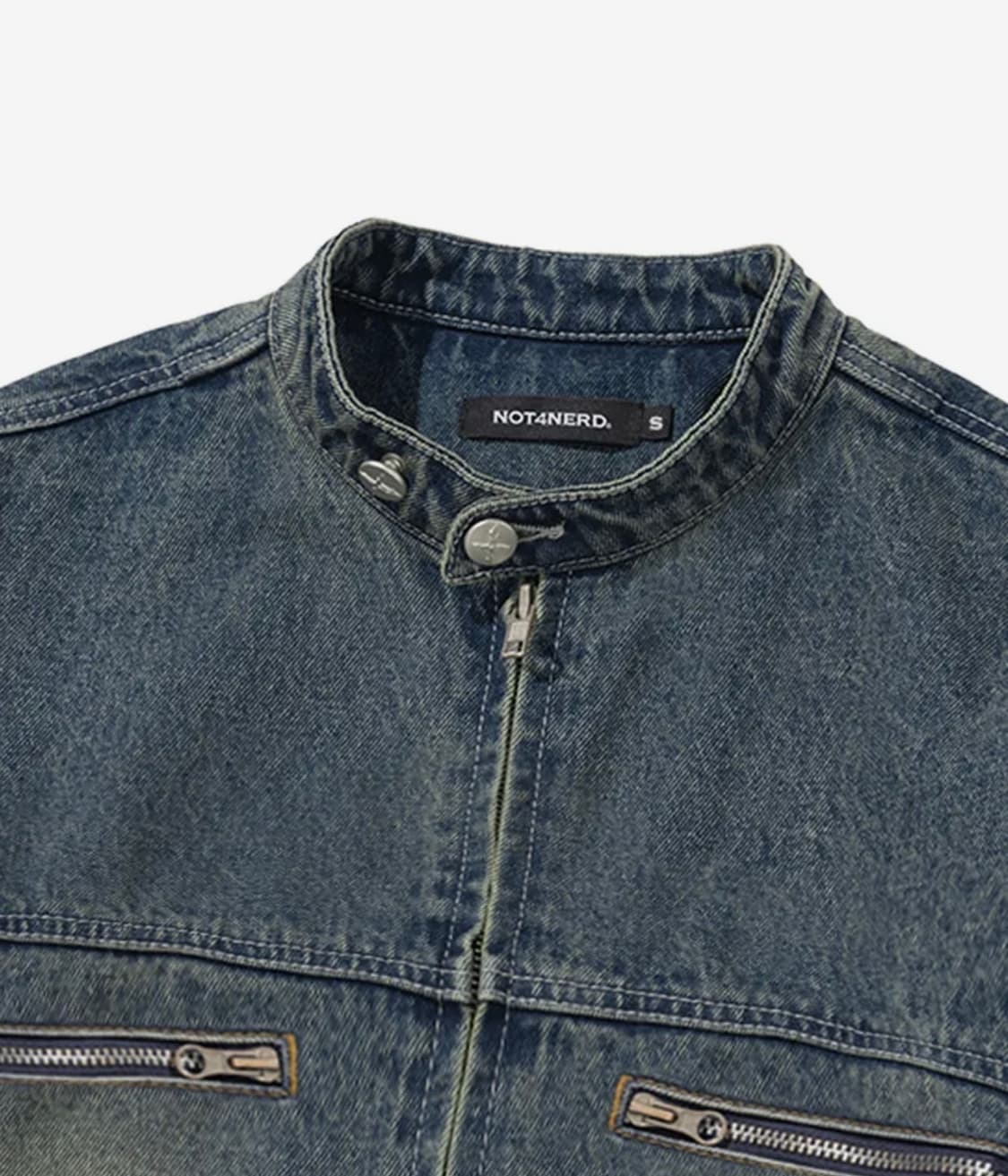 [Not4nerd]낫포너드 니트슬리브 데님 트리커자켓 상품이미지4