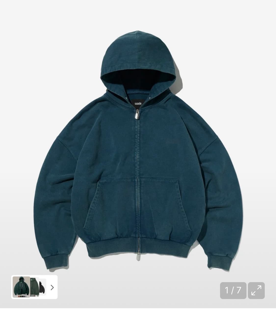 스웨이드 CROPPED WASED HOOD ZIP UP 상품이미지1