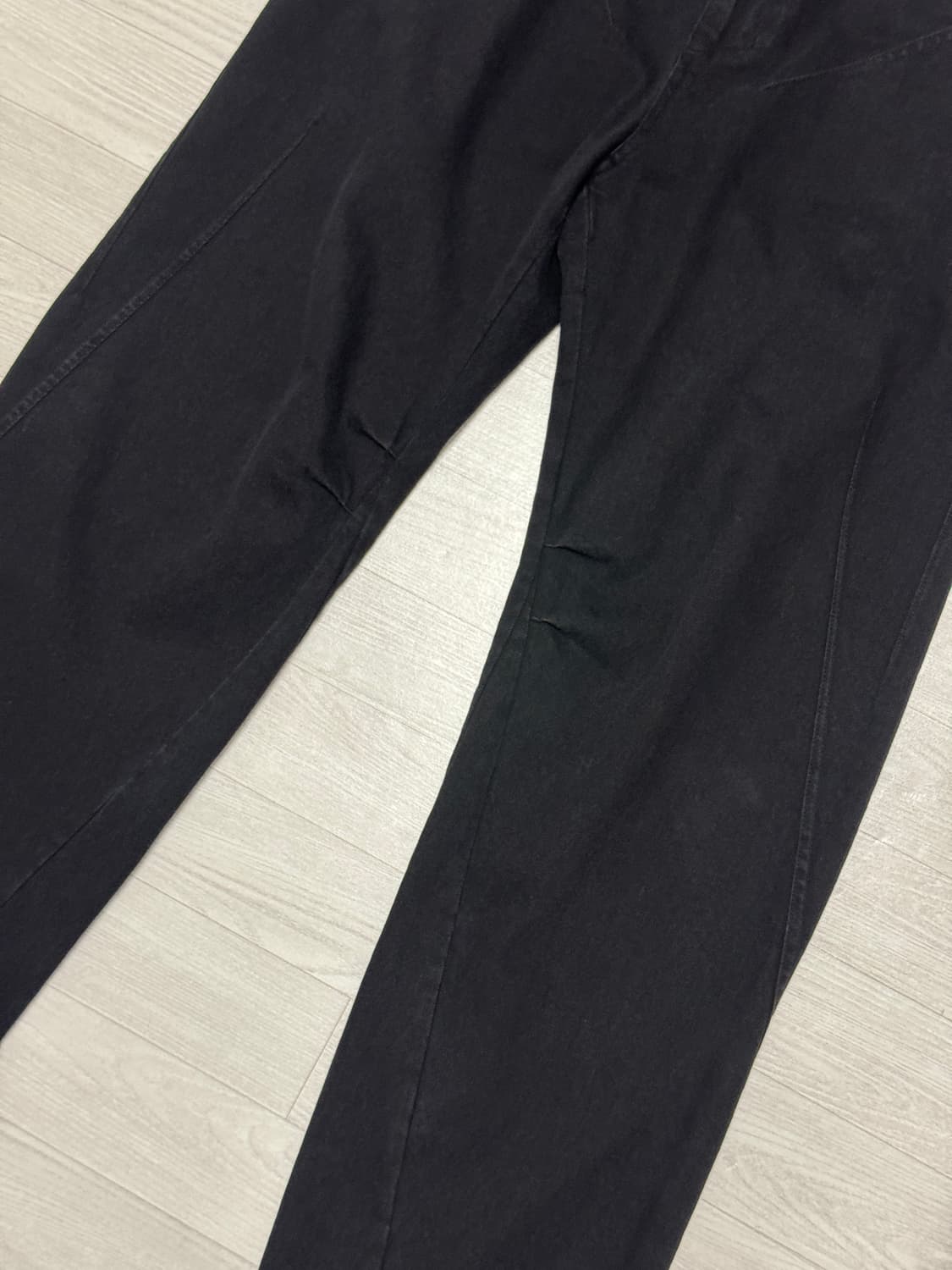 일류 Misaligned denim pants (Black) 1 상품이미지4