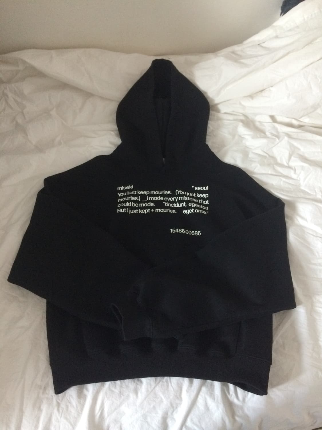 미세키서울 후드티 블랙 Quote sweat hoodie BLACK 상품이미지2