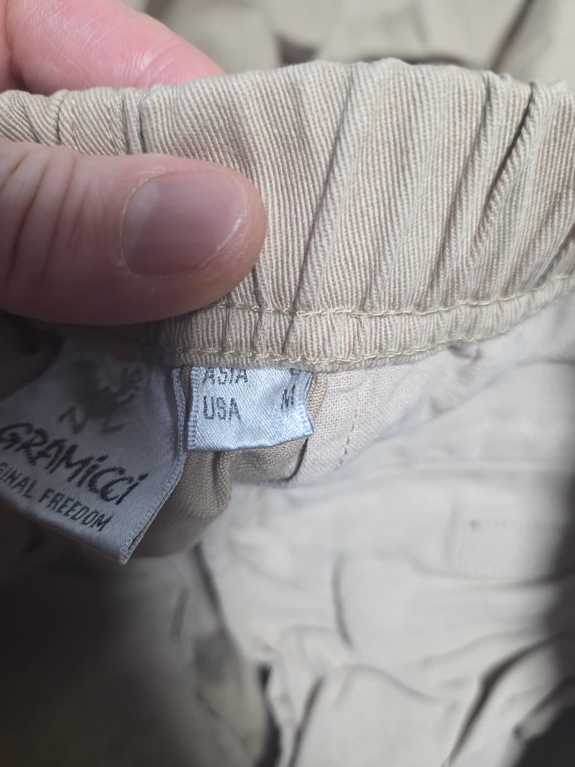 그라미치 베이지색 벨티드 면바지 상품이미지5