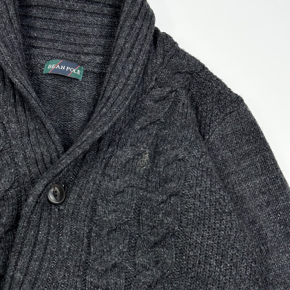 빈폴 클래식 숄카라 니트 가디건 챠콜 그레이 M 상품이미지3