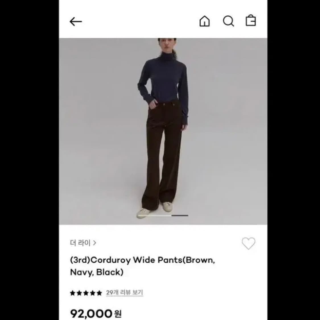 the rye 더라이 코듀로이 와이드팬츠 상품이미지7