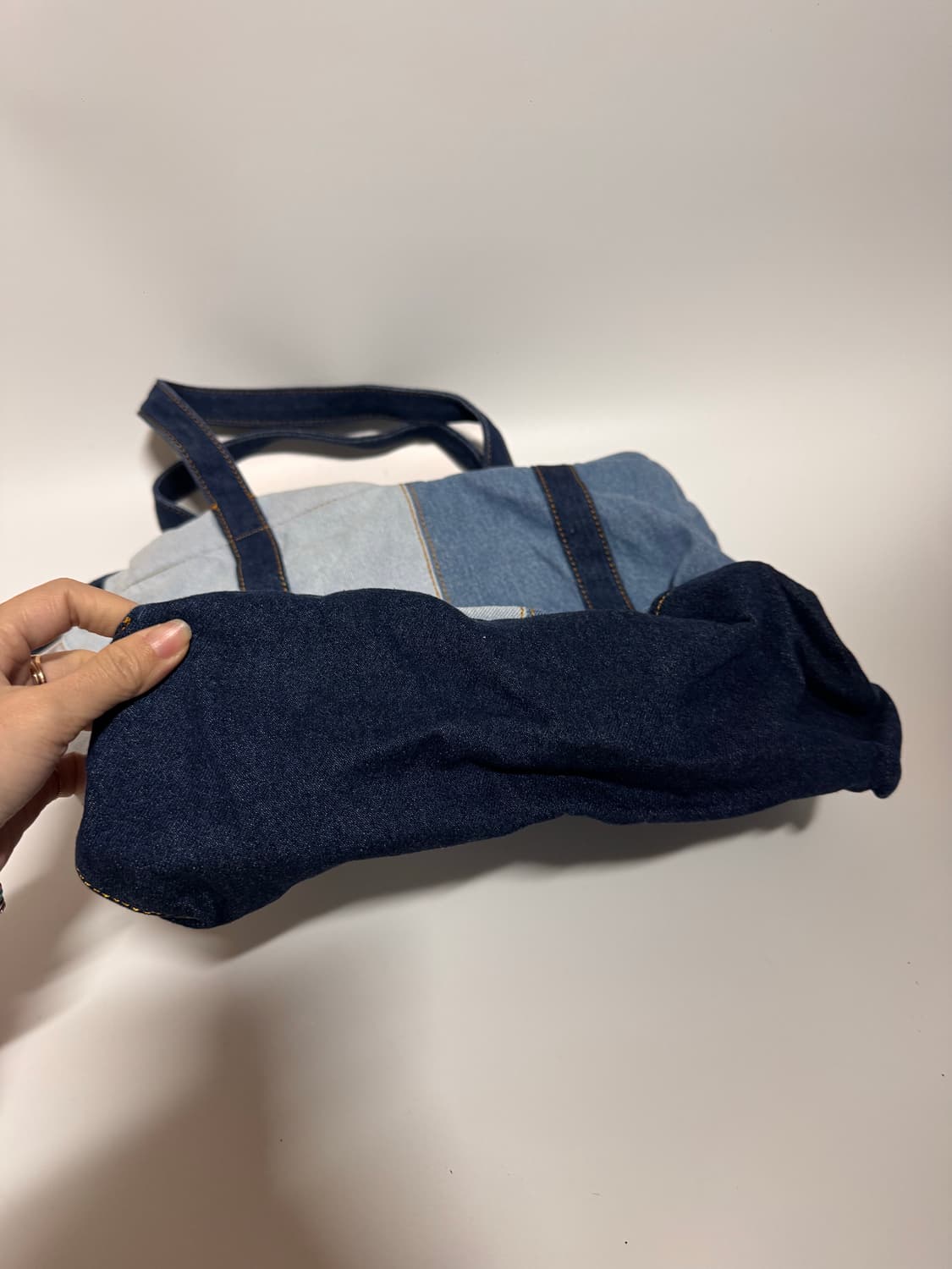 메종 키츠네 폭스 헤드 미디움 데님 토트백 상품이미지5