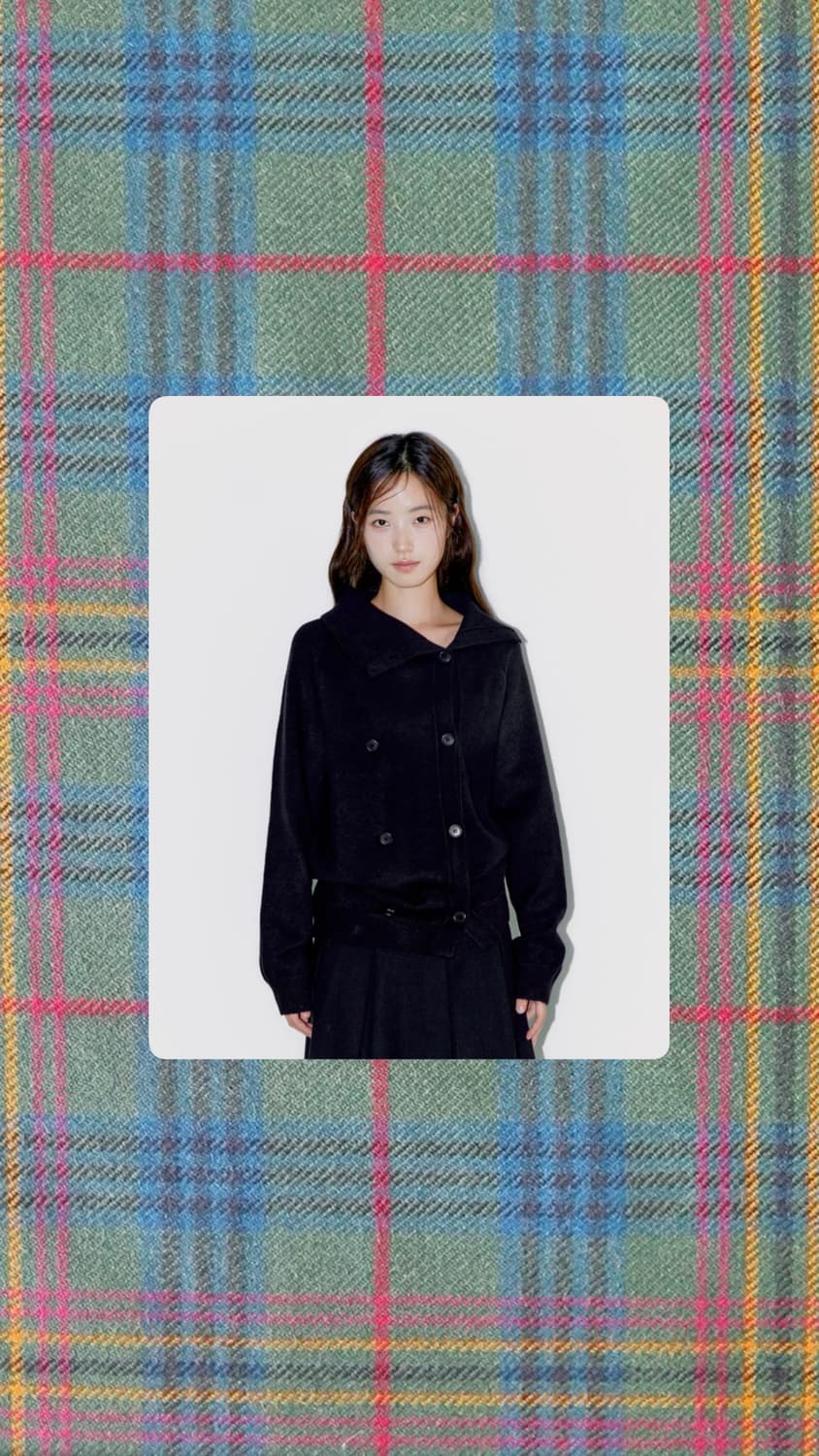 오피쉬 twin button cardigan black 가디건 상품이미지1