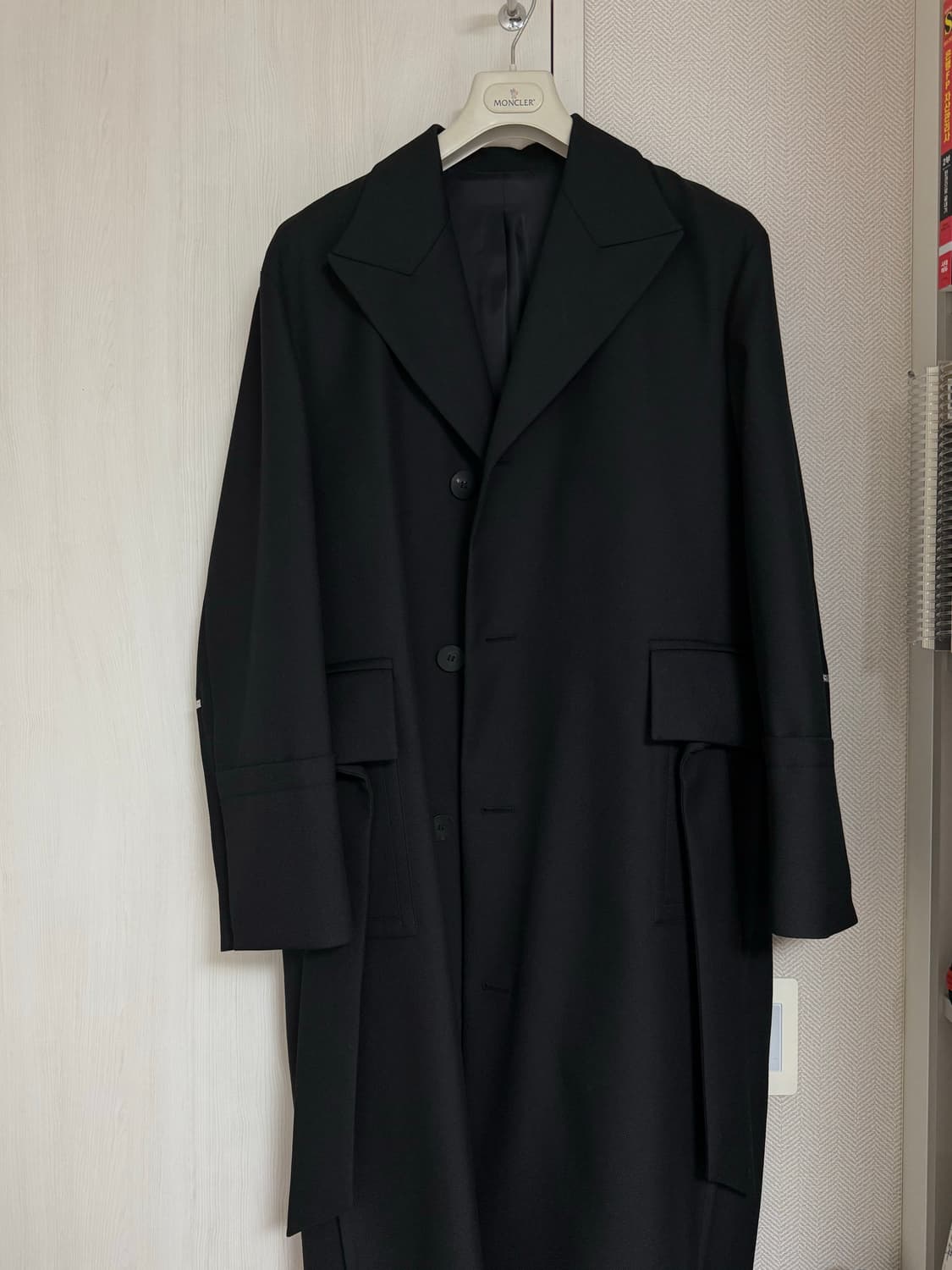 (46) 23ss 우영미 울 벨티드 턴업 코트 블랙 상품이미지1