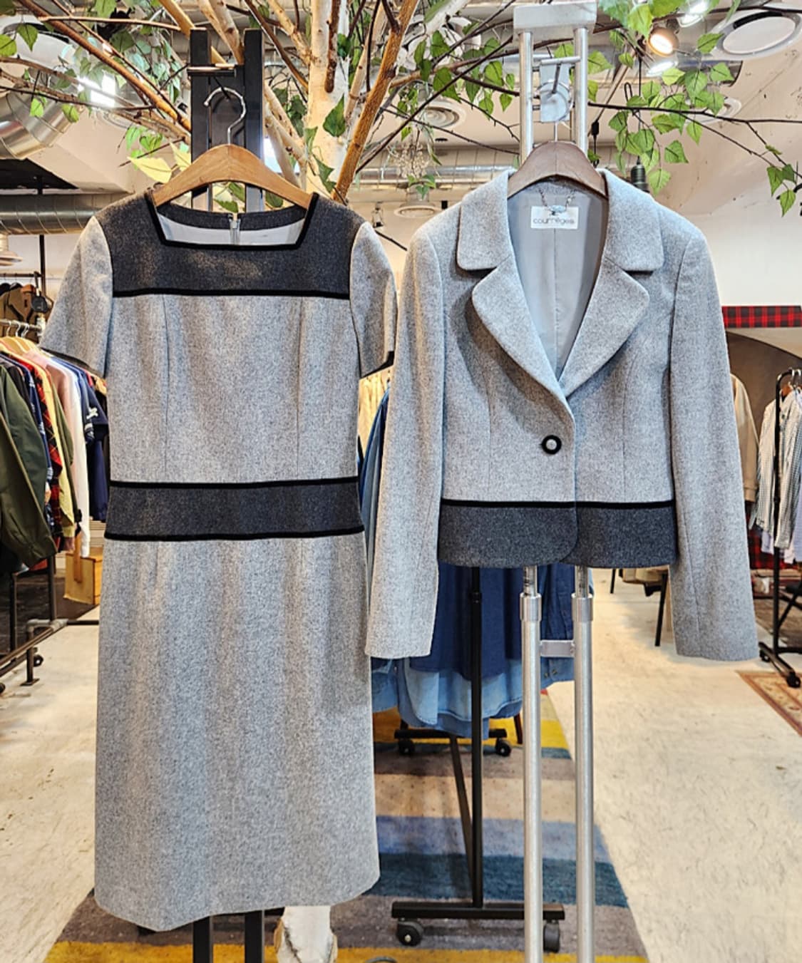 Courreges 꾸레쥬 일본판 울 자켓 + 원피스 셋업 상품이미지1