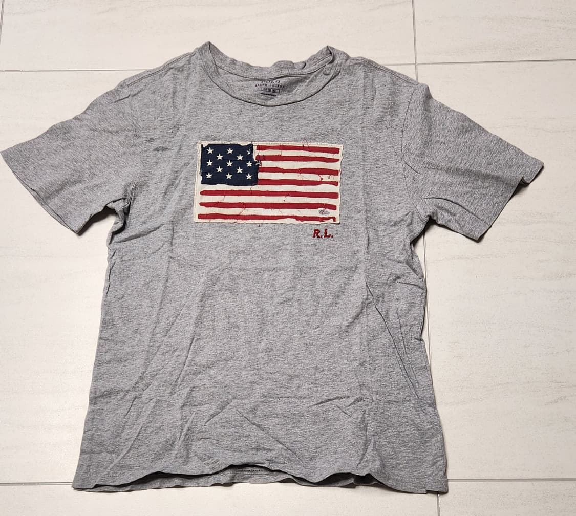 빈티지 폴로 성조기 반팔 L(14-16) 상품이미지1