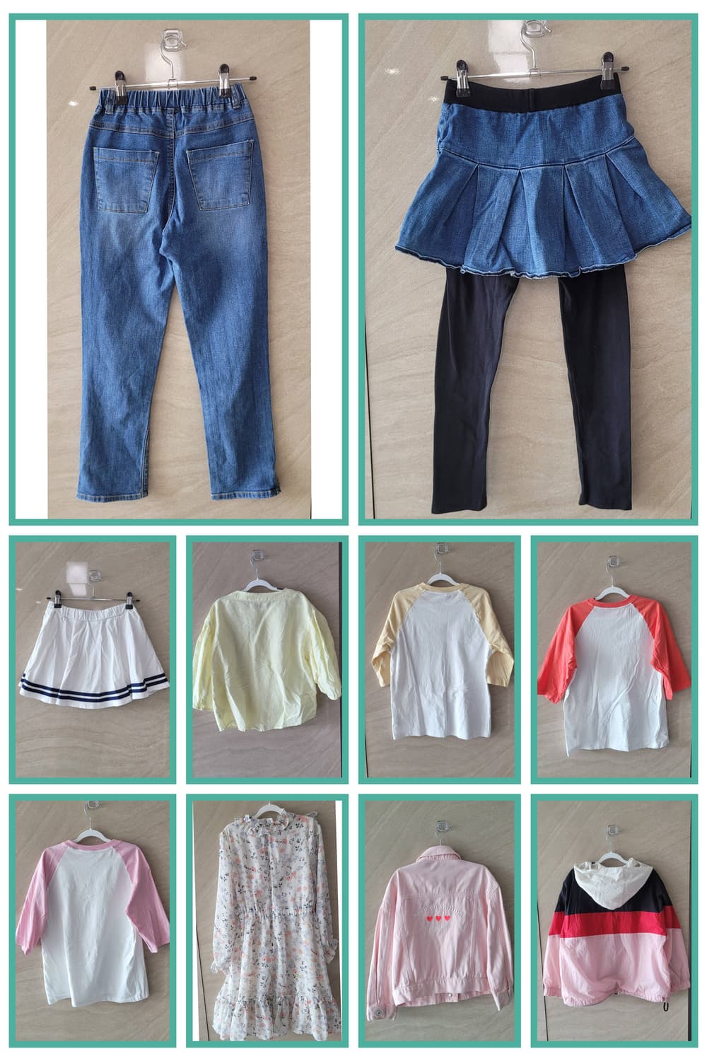 (여아140사이즈) 상의4,하의3,외투2,원피스1(일괄10개) 상품이미지2