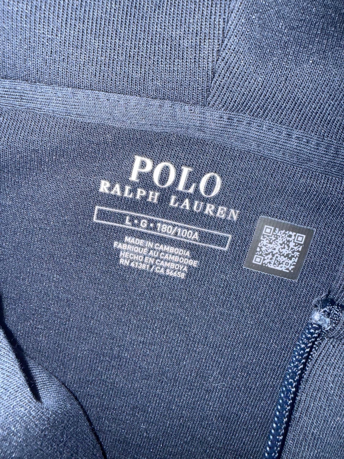 폴로 랄프 로렌 더블 니트 풀집 후디 네이비 상품이미지3