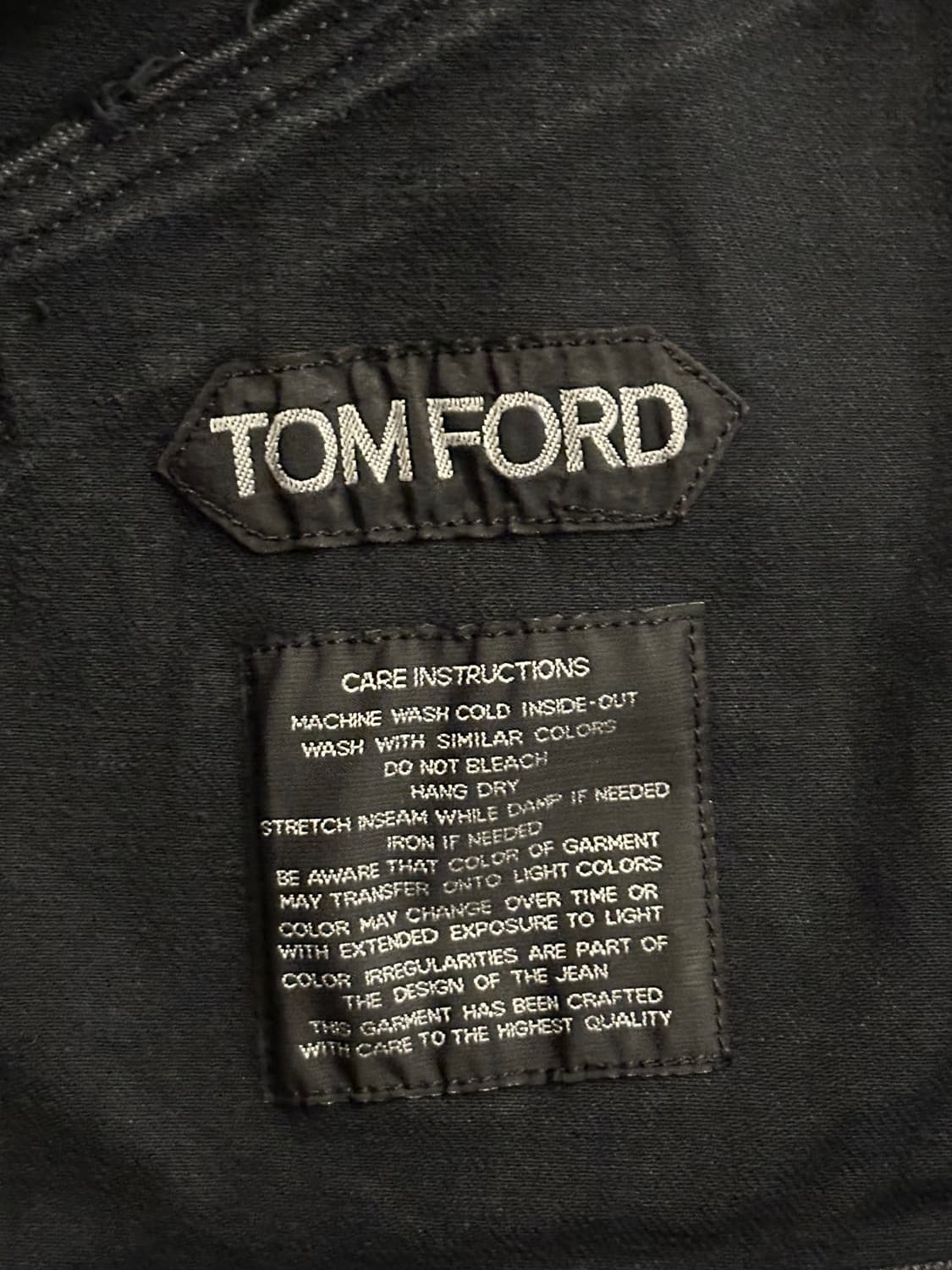 톰포드 데님 트러커 자켓 레더 택 상품이미지7